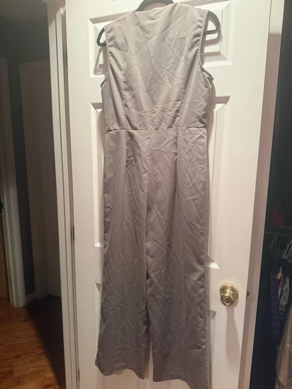 ❌SOLD❌SHEIN Olive Green Sleeveless Button-Front Wide-Leg Jumpsuit - Picture 6 of 6